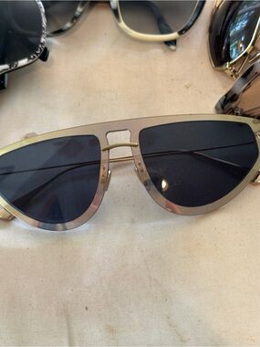 Dior Gold Frame Black Lens Sunglasses